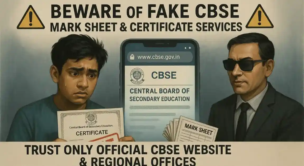 CBSE Warns Against Fake Mark Sheet and Certificate Services – Only Trust Official Sources